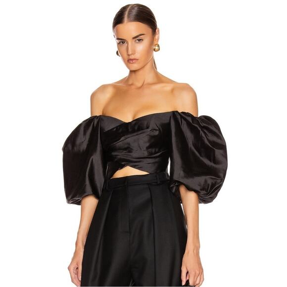 Elegant Black Off-Shoulder Blouse - Picture 1 of 12